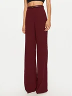Spodnie damskie - Elisabetta Franchi Spodnie materiałowe PA-061-47E2-V300 Bordowy Regular Fit - miniaturka - grafika 1