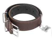 Obroże dla psów - Obroża Skórzana, 40Mm X 70Cm, Brąz - miniaturka - grafika 1