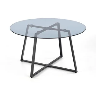 Ława Okrągła Czarna Szklana Halmar Zelda - Ławy i stoliki kawowe - miniaturka - grafika 1