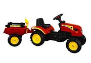 Jeździki dla dzieci - Lean Traktor Branson z Przyczepą czerwony Pedały 135 cm 5228 - miniaturka - grafika 1