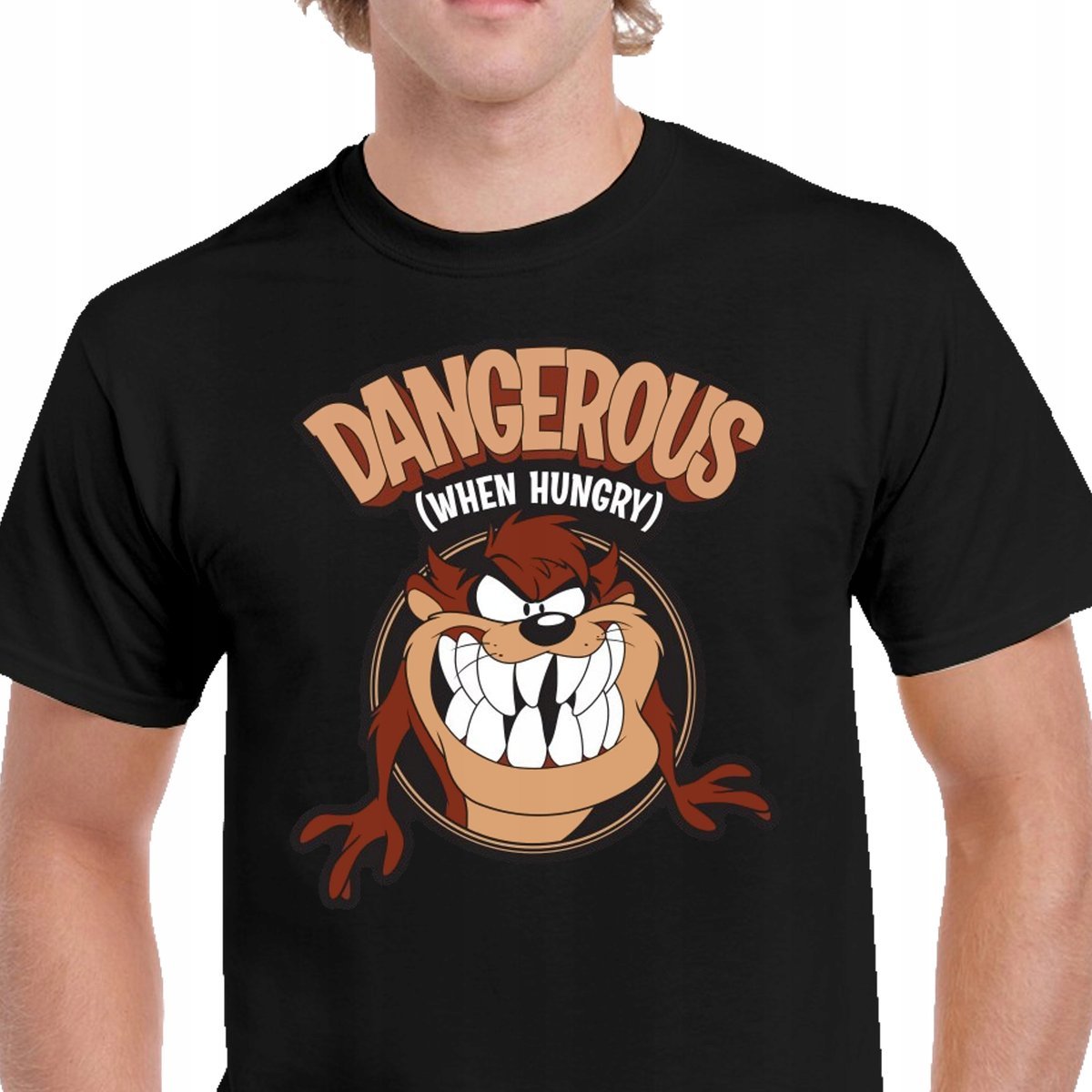 P297 KOSZULKA MĘSKA CZARNA LOONEY TUNES ZWARIOWANE DIABEŁ TASMAŃSKI M