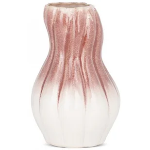 Nowoczesny Wazon Ceramiczny Vita 16X16X25 Kremowy + Różowy - Wazony i flakony - miniaturka - grafika 1