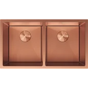 Zlewozmywaki - Mexen Binox zlewozmywak stalowy 2-komorowy 800 x 450 mm, miedź HC - 6421802000-65HC - miniaturka - grafika 1