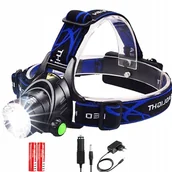 Latarki - Latarka Czołowa Czołówka Cree Led Zoom T6 Zestaw - miniaturka - grafika 1