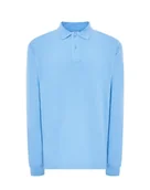 Odzież medyczna - Koszulka polo medyczna męska jasno niebieska rękaw długi M - miniaturka - grafika 1