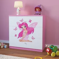 Komody dla dzieci - KocotKids Komoda do pokoju dziecięcego, babydreams, wróżka z motylkami, 81 cm, różowa - miniaturka - grafika 1