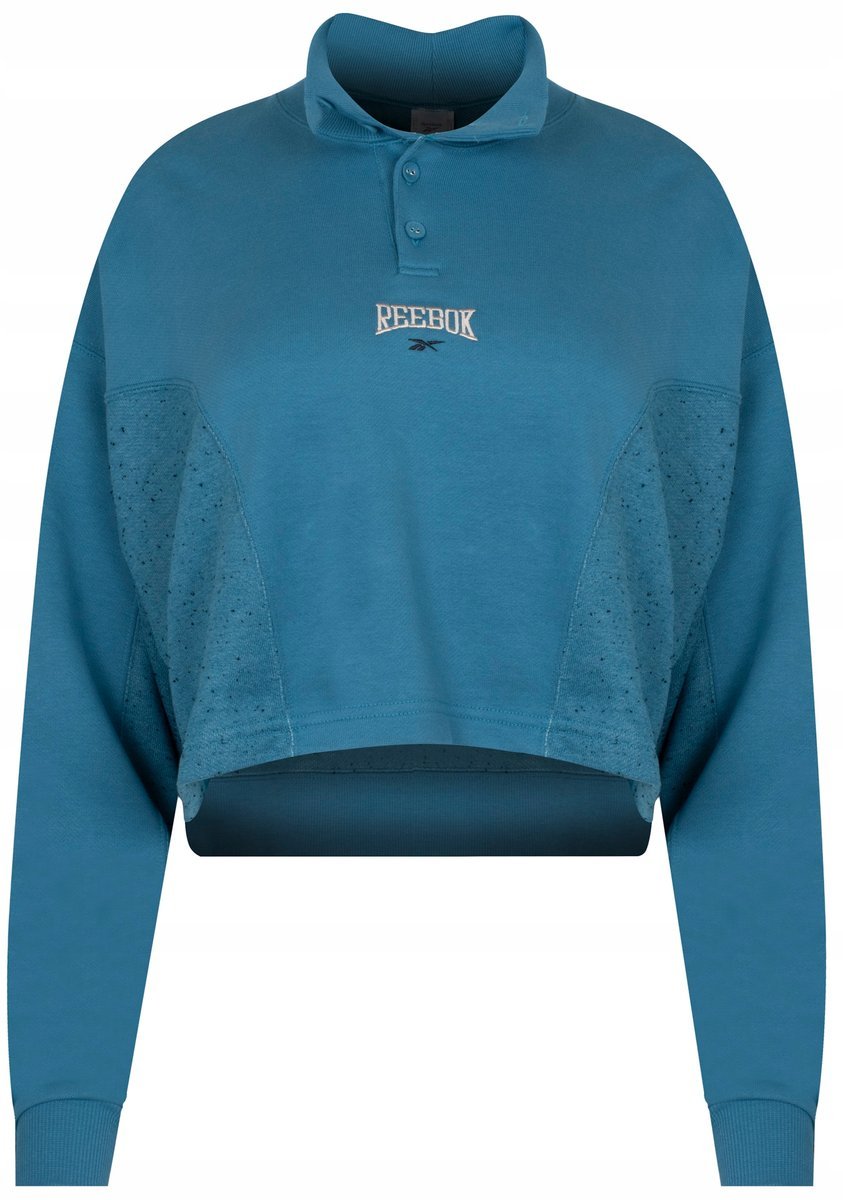 REEBOK - BLUZA DAMSKA VARSITY COVERUP HS0369 bluza krótki fason niebieska