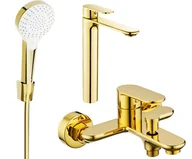 Zestawy baterii łazienkowych - Mexen Milo R05 zestaw wannowy, złoty - 71313R05-50 - miniaturka - grafika 1