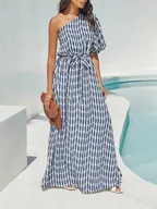 Sukienki - Milan Kiss Sukienka w kolorze niebiesko-białym - miniaturka - grafika 1