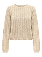 Swetry damskie - ONLY Sweter w kolorze beżowym - miniaturka - grafika 1