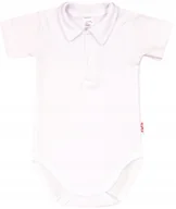 Body dla niemowląt - Body KOŁNIERZYK Polo KR BIAŁE r 74 KLEKLE - miniaturka - grafika 1