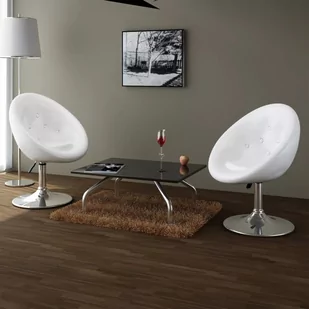 vidaXL vidaXL Fotel klubowy biały Chesterfield x2 - Fotele - miniaturka - grafika 1