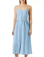 Sukienki - Vila Damska sukienka dżinsowa midi, jasnoniebieski (light blue denim), 36 - miniaturka - grafika 1