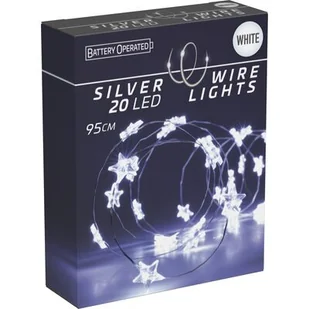 Łańcuch 20 LED gwiazdki 95 cm zimne białe - Oświetlenie świąteczne - miniaturka - grafika 1
