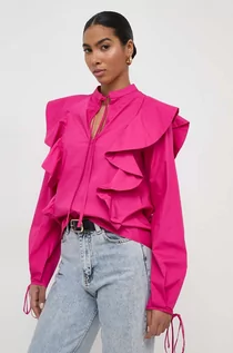 Bluzki damskie - Silvian Heach bluzka bawełniana damska kolor różowy gładka - grafika 1
