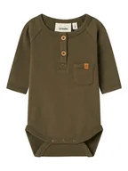Body dla niemowląt - Lil Atelier Body "Luno" w kolorze khaki - miniaturka - grafika 1