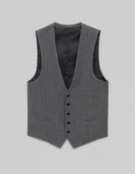 Kamizelki męskie - kamizelka do zestawu porcari szary slim fit - miniaturka - grafika 1