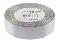 Pasmanteria - Brewis Wstążka dekoracyjna satynowa 25mm/32m srebrna 179 - miniaturka - grafika 1