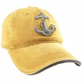 Czapki i chusty sportowe męskie - Czapka z Daszkiem BEJSBOLÓWKA RETRO VINTAGE JEANS Kotwica Żółta - miniaturka - grafika 1