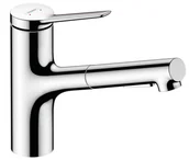 Baterie kuchenne - Hansgrohe Zesis M33 EcoSmart bateria kuchenna z wyciąganą wylewką stojąca chrom 74810000 - miniaturka - grafika 1