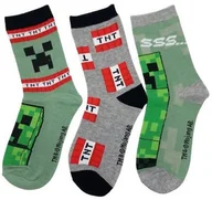 Skarpetki damskie - Skarpetki MINECRAFT 3 pary/kpl r. 35-38 Creeper Blok TNT Skarpety - miniaturka - grafika 1