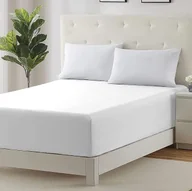 Prześcieradła - Prześcieradło hotelowe bawełniane 140x200 cm z tkaniny PREMIUM BIAŁE NA GUMCE POLSKIE - miniaturka - grafika 1