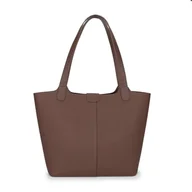 Torebki damskie - Carlheim Damskie torby totebags ELLA PREMIUM prawdziwa skóra, brązowa, brązowy, jeden rozmiar, Minimalistyczny - miniaturka - grafika 1
