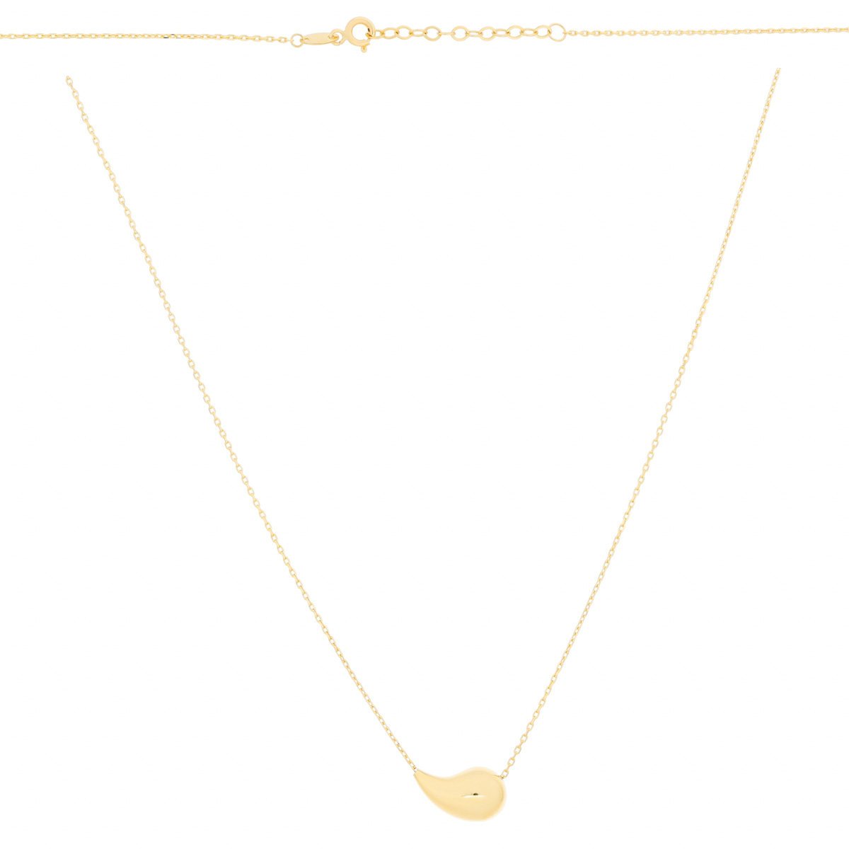 Złoty naszyjnik celebrytka kropla na łańcuszku 42-45 cm pr. 585