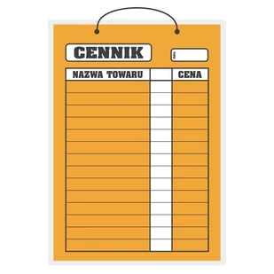 Tablica laminowana A3 - cennik pomarańczowy - Tablice BHP - miniaturka - grafika 1