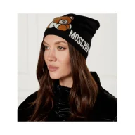 Czapki damskie - Moschino Czapka z dodatkiem wełny - miniaturka - grafika 1