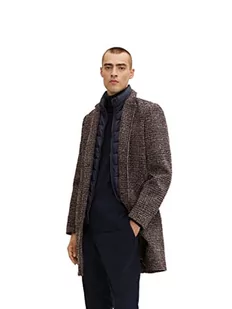TOM TAILOR Męskie Płaszcz wełniany 2 w 1 1032505, 30506 - Blue Brown Boucle Wool Check, XL - Płaszcze męskie - miniaturka - grafika 1