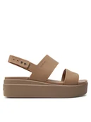 Sandały damskie - Crocs Sandały Brooklyn Low Wedge W 206453 Beżowy - miniaturka - grafika 1