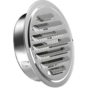 Kratki wentylacyjne - Okap wentylacyjny okrągły z kratką, okap żaluzjowy, do otworów o średnicy 150 mm, srebrny, do ścian, sufitów, garaży - miniaturka - grafika 1