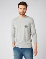 Bluzy męskie - Męski longsleeve Wrangler LS BIKER TEE S - miniaturka - grafika 1