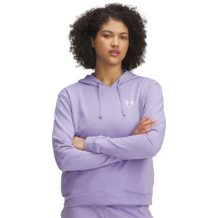 Damska bluza dresowa nierozpinana z kapturem Under Armour UA Rival Terry Hoodie - fioletowa - UNDER ARMOUR - Bluzy damskie - miniaturka - grafika 1