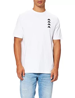 Koszulki męskie - Kappa Męski T-shirt Jorn T-Shirt, Bright White, normalny - grafika 1