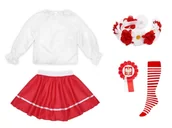 Dresy i komplety dla dziewczynek - ZESTAW NARODOWY BIAŁO-CZERWONY 98-110 5el - miniaturka - grafika 1