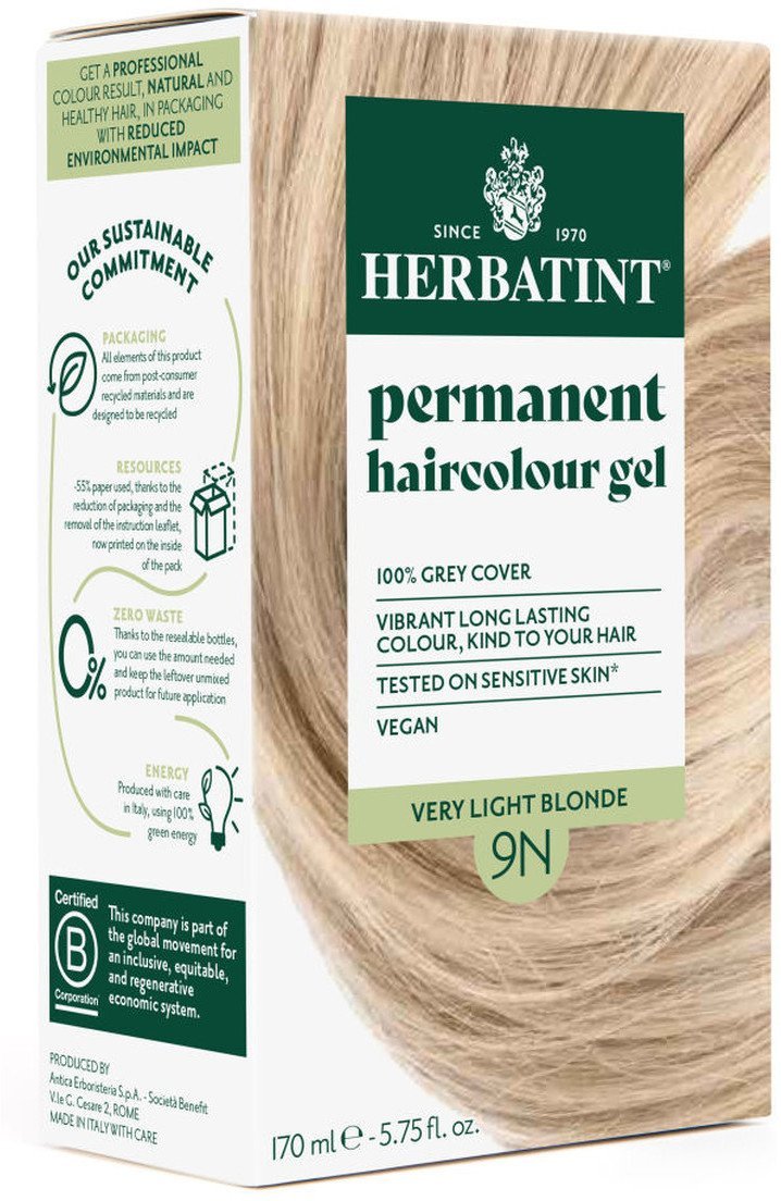 Herbatint Trwała Ziołowa farba do włosów 170ml Bardzo Jasny Blond 9N