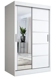 Biała szafa przesuwna z lustrem 120 cm T0-T34 - Szafy Biała szafa przesuwna z lustrem 120 cm T0-T34 - Szafy - miniaturka - grafika 1