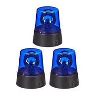 Oświetlenie i efekty wizualne - Relaxdays Niebieskie światło LED, zestaw 3 sztuk, lampa dookoła z obrotowym reflektorem, światło imprezowe, urodziny, zasilanie bateryjne, niebieskie, tworzywo sztuczne - miniaturka - grafika 1