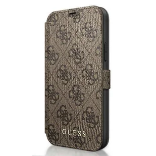 Guess GUFLBKSP12S4GB iPhone 12 5,4" brązowy/brown book 4G Charms Collection - Etui i futerały do telefonów - miniaturka - grafika 2