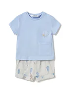 Komplety dla niemowląt - Mayoral Komplet t-shirt i spodenki 1202 Błękitny Regular Fit - miniaturka - grafika 1