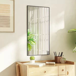 vidaXL Lustro na drzwi, czarne, 40x80 cm, szkło i aluminium - Lustra - miniaturka - grafika 1
