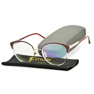 Okulary korekcyjne, oprawki, szkła - Gotowe okulary Minusy -0.50 damskie korekcyjne z antyrefleksem ST318 - miniaturka - grafika 1