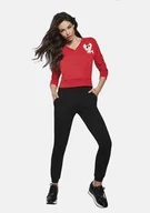 Spodnie damskie - Bawełniane spodnie CLAUDIA z kieszeniami i ściągaczami, Bas Bleu - miniaturka - grafika 1