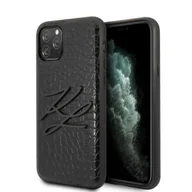 Etui i futerały do telefonów - Karl Lagerfeld Etui Croco iPhone 11 Pro, czarne 3700740477779 - miniaturka - grafika 1