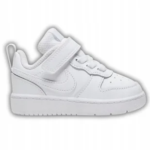 BUTY DZIECIĘCE NIKE COURT BOROUGH LOW ROZMIAR 21 BIAŁE NA RZEPY SPORTOWE - Buty dla dziewczynek - miniaturka - grafika 1