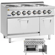 Akcesoria gastronomiczne - Kuchnia elektryczna z piekarnikiem szafką 6 palników 400 V 19.1 kW - miniaturka - grafika 1
