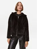 Płaszcze damskie - Guess Futro W3BL50 WFSD0 Czarny Regular Fit - miniaturka - grafika 1