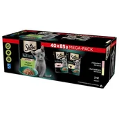 Mokra karma dla kotów - SHEBA Kitten Wybór Smaków saszetki 40x85 g – mokra karma pełnoporcjowa dla kociąt, w sosie (kawałki z: łososiem, kurczakiem) - miniaturka - grafika 1